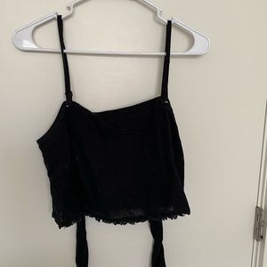black tank top super cute tie front back